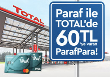 TotalEnergies İstasyonlarında 60 TL 'ye varan ParafPara Hediye!