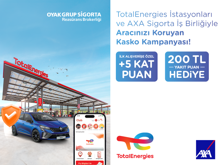 TotalEnergies İstasyonları ve AXA Sigorta İş Birliğiyle Aracınızı Koruyan Kasko Kampanyası!