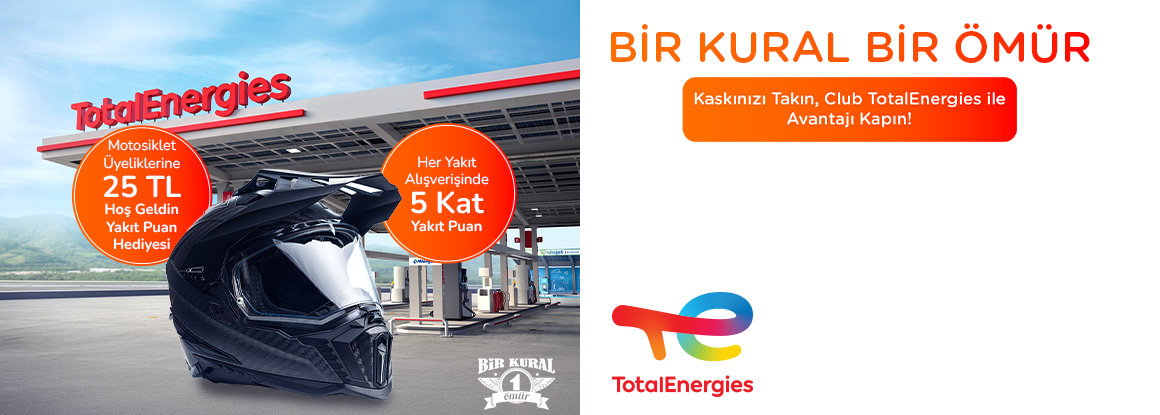 Club TotalEnergies'ten Motosiklet Kullanıcısı Yeni Üyelere Özel 25 TL Yakıt Puan ve 5 Kat Yakıt Puan Hediye!