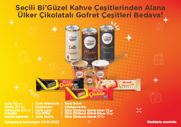 Bi Güzel Kahve Çeşitlerinden Alana + Ülker Çikolatalı Gofret Çeşitleri Bedava