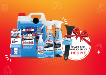 SONAX marka kışlık ürün çeşitlerinden 1.500 TL ve üzeri alışveiş yapan müşteriere, 1 adet Smart Tech Buz kazıyıcı HEDİYE