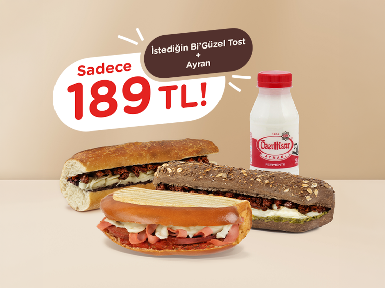 Bi Güzel Tost + Ayran Sadece 189 TL